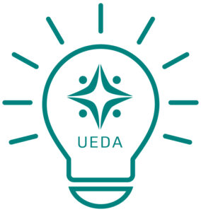 UEDA's logo, inside a lightbulb